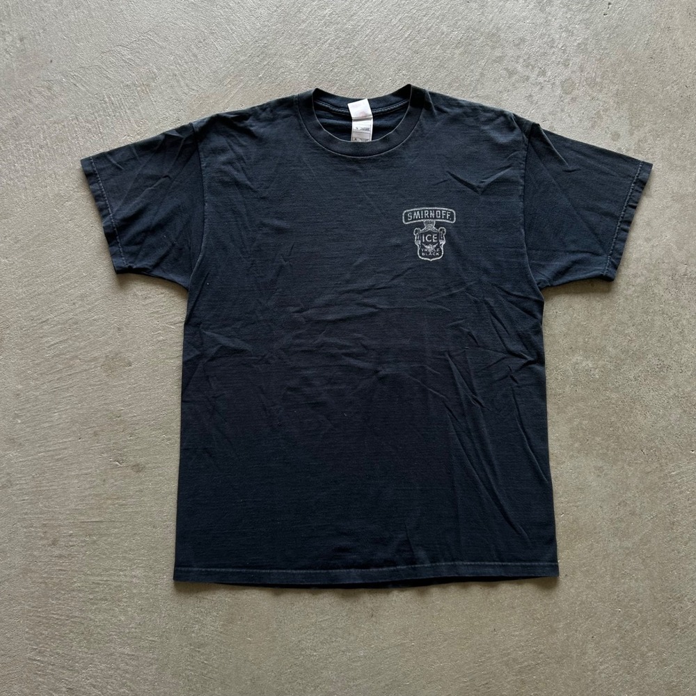 Vintage 90s Smirnoff Ice Shirt Size XL Black Triple Filtered Alcohol Vodka